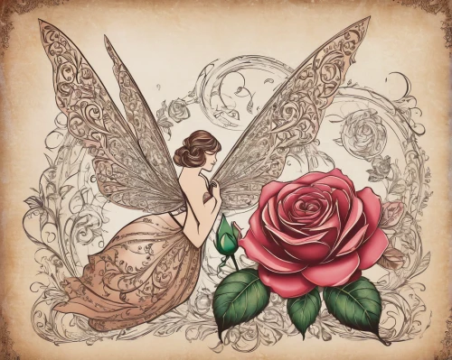 rosa 'the fairy,rosa ' the fairy,cupido (butterfly),faery,rose flower illustration,cupid,faerie,little girl fairy,winged heart,valentine pin up,fairy tale character,valentine day's pin up,vintage fairies,vanessa (butterfly),fairy queen,fairies aloft,flower fairy,digiscrap,vintage angel,fairy,Illustration,Vector,Vector 21