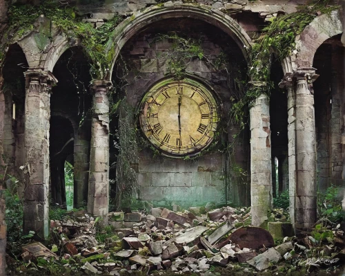 ruin,abandoned place,lost place,ruins,abandoned places,lost places,lostplace,abandoned,luxury decay,old clock,abandonded,abandon,decay,derelict,out of time,sunken church,grandfather clock,clock,clocks,abandoned train station,Illustration,Abstract Fantasy,Abstract Fantasy 10