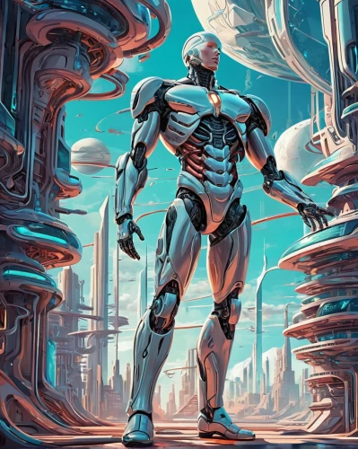 cyborg,sci fiction illustration,biomechanical,steel man,valerian,mecha,futuristic,cg artwork,metropolis,silver surfer,3d man,scifi,kos,sci fi,humanoid,sci-fi,sci - fi,cybernetics,world digital painting,dystopia,Conceptual Art,Sci-Fi,Sci-Fi 06