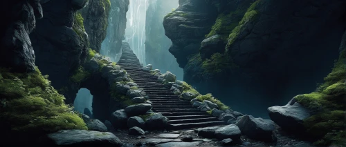 heaven gate,the mystical path,chasm,winding steps,descent,stone stairway,the path,ravine,fantasy landscape,hiking path,stairway to heaven,valley of death,mountain spring,road of the impossible,pathway,the descent to the lake,japan landscape,ascending,hollow way,walkway,Photography,Fashion Photography,Fashion Photography 07
