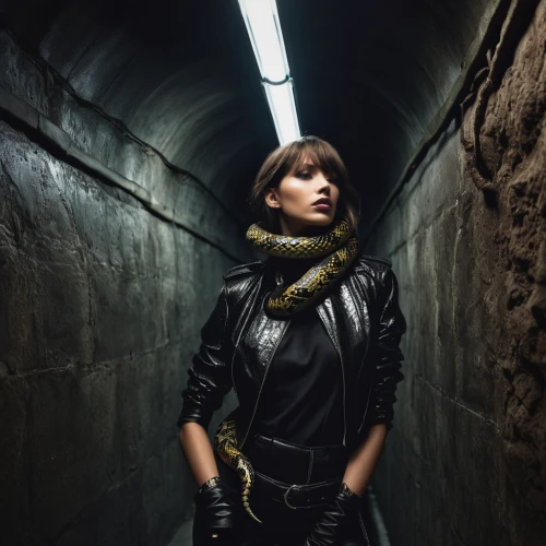 leather texture,leather,femme fatale,katniss,portrait photography,black widow,trench coat,cosplay image,black leather,huntress,agent,policewoman,fashion shoot,digital compositing,underground,black coat,tunnel,portrait photographers,outerwear,spy visual,Photography,Fashion Photography,Fashion Photography 14