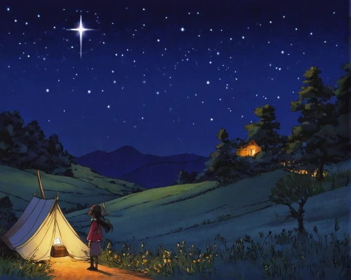 the star of bethlehem,campsite,star of bethlehem,camping tipi,camping,star-of-bethlehem,camping tents,campground,garden star of bethlehem,campire,night scene,camping car,tent camping,starry sky,bethlehem star,campers,tent camp,campfires,tourist camp,star bunting,Illustration,Japanese style,Japanese Style 12