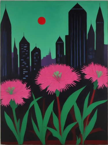 watermelon painting,pink daisies,new york aster,joe pye weed,pink grass,opium poppies,carol colman,flower painting,cosmos field,coneflower,city scape,coneflowers,rose woodruff,bibernell rose,garden cosmos,peony pink,bee balm,city skyline,dianthus,glass painting,Art,Artistic Painting,Artistic Painting 09