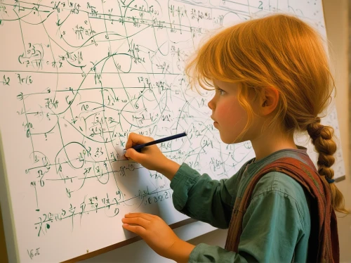 child writing on board,girl studying,children drawing,children learning,home schooling,children studying,mathematics,science education,blackboard,tutoring,homeschooling,calculating paper,calculations,chalk blackboard,physicist,tutor,teaching,dry erase,mathematical,spread of education,Illustration,Realistic Fantasy,Realistic Fantasy 04