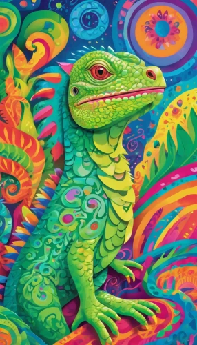 chameleon abstract,chondro,psychedelic art,iguana,meller's chameleon,chameleon,lsd,colored pencil background,iguanas,reptilian,painted dragon,alligator,psychedelic,crocodile woman,dino,pachamama,wonder gecko,trex,reptiles,reptile,Conceptual Art,Oil color,Oil Color 23