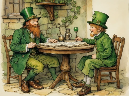 saint patrick's day,happy st patrick's day,st patrick's day,st patrick day,leprechaun,st patrick's day icons,paddy's day,saint patrick,st patricks day,leprechaun shoes,st paddy's day,irish,kate greenaway,gnomes at table,st patrick's day smiley,irish meal,shamrocks,st patrick's,patrick's day,irish holiday,Illustration,Paper based,Paper Based 29