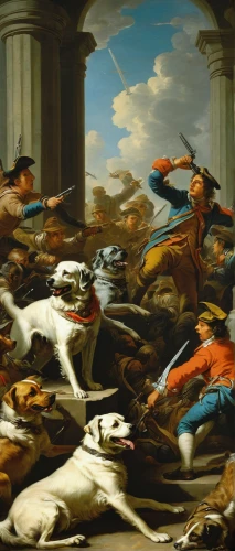 hunting scene,cordoba fighting dog,animals hunting,hunting dogs,fox hunting,napoleon,bougereau,hanover hound,schutzhund,pentathlon,cavalry,historical battle,the war,carpaccio,horsemen,chariot racing,kennel club,gullivers travels,the pied piper of hamelin,battle,Art,Classical Oil Painting,Classical Oil Painting 36