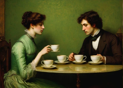 woman drinking coffee,young couple,courtship,tea drinking,crème de menthe,cup and saucer,café au lait,tea service,a cup of tea,holding cup,cups of coffee,romantic portrait,drinking coffee,teatime,conversation,tea time,cup of tea,a cup of coffee,tea cup,british tea,Art,Classical Oil Painting,Classical Oil Painting 44