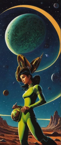 andromeda,lunar prospector,green aurora,violinist violinist of the moon,sci fiction illustration,cosmos field,ophiuchus,astronira,spacesuit,heliosphere,cosmos wind,spacefill,astronautics,light year,cosmos,solar wind,star mother,lost in space,astronomer,pluto,Illustration,Retro,Retro 02