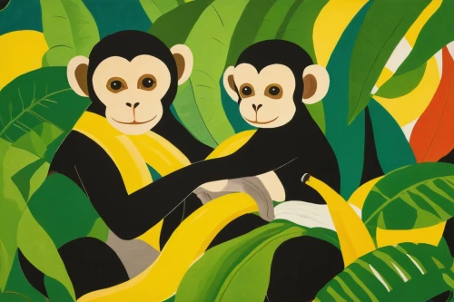 primates,monkey family,cercopithecus neglectus,colobus,monkeys band,guenon,gibbon 5,tropical animals,monkeys,de brazza's monkey,monkey banana,anthropomorphized animals,great apes,primate,gibbon,siamang,langur,belize zoo,monkey with cub,three monkeys,Art,Artistic Painting,Artistic Painting 39
