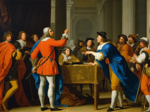seven citizens of the country,christopher columbus's ashes,bougereau,bellini,musicians,courtship,meticulous painting,musical ensemble,order of precedence,the tablet,gullivers travels,partiture,chess game,school of athens,procession,group of people,the sale,card table,the conference,pentecost,Art,Classical Oil Painting,Classical Oil Painting 33