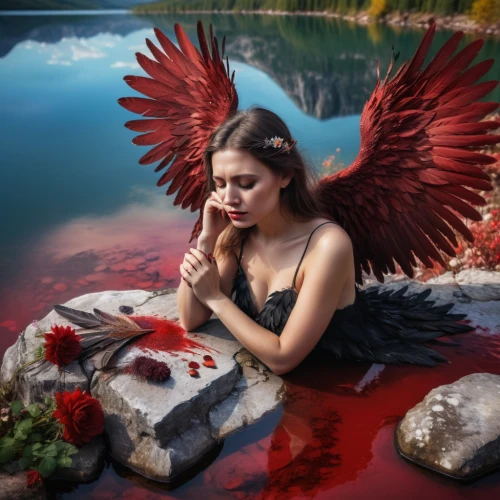 fallen angel,bleeding heart,winged heart,mourning swan,photo manipulation,fantasy picture,dark angel,fantasy art,angelology,photomanipulation,conceptual photography,fallen petals,black angel,death angel,photoshop manipulation,digital compositing,angel of death,crying angel,faery,stone angel,Photography,General,Natural