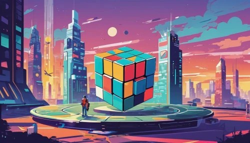 cubes,pixel cube,cube background,cubic,magic cube,futuristic landscape,cube,tetris,cubes games,blocks,cube love,cube surface,ball cube,city blocks,rubics cube,rubik,colorful city,cityscape,transistor,metropolis,Illustration,Japanese style,Japanese Style 06