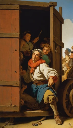 covered wagon,handcart,bougereau,threshing,stagecoach,gullivers travels,nomadic children,freight wagon,wooden wagon,girl with a wheel,straw cart,straw carts,circus wagons,nomadic people,oxcart,pilgrims,forced labour,peddler,parcel service,wagon wheels,Art,Classical Oil Painting,Classical Oil Painting 40