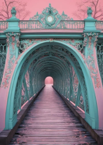 pink city,angel bridge,love bridge,bridge,arch bridge,bridge arch,tied-arch bridge,walkway,scenic bridge,extradosed bridge,szechenyi chain bridge,dragon bridge,versailles,old bridge,wooden bridge,pink dawn,hangman's bridge,boardwalk,pink october,pink beach,Conceptual Art,Fantasy,Fantasy 24