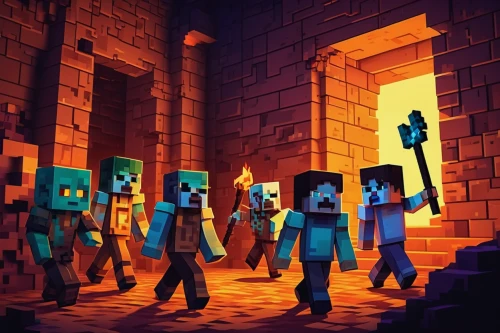 villagers,miners,minecraft,guards of the canyon,dungeons,wall,miner,dungeon,hollow blocks,catacombs,salt mine,mining,pyrogames,torchlight,hall of the fallen,patrol,torches,ancient parade,workers,castleguard,Unique,Pixel,Pixel 03