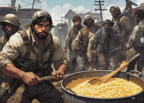 creamed corn,dutch oven,game illustration,pilgrims,soup kitchen,cossacks,american frontier,drover,western food,the production of the beer,southern cooking,blacksmith,oil food,coddle,nomads,cooking oil,cooking pot,corn kernels,game art,cheesemaking,Conceptual Art,Daily,Daily 08