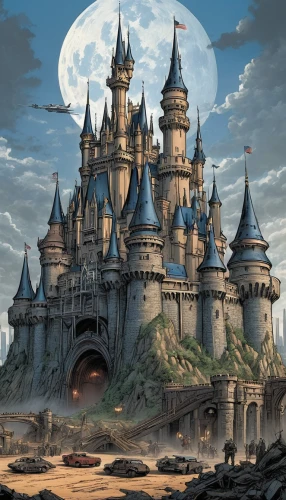 fairy tale castle,disney castle,fairytale castle,castle of the corvin,knight's castle,fantasy world,castel,fantasy city,gold castle,ghost castle,water castle,haunted castle,castle,shanghai disney,tokyo disneyland,sleeping beauty castle,castles,the disneyland resort,disneyland park,fantasy landscape,Illustration,American Style,American Style 02