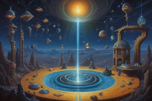 alien world,sci fiction illustration,astral traveler,fantasy landscape,alien planet,fantasy picture,planetary system,fantasy art,portal,futuristic landscape,alchemy,auqarium,fantasy world,mushroom landscape,dream world,other world,portals,planets,copernican world system,planet eart,Illustration,Realistic Fantasy,Realistic Fantasy 18