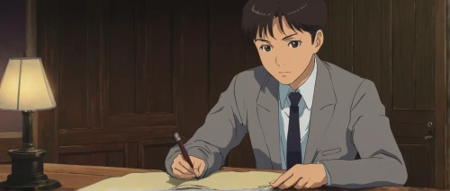 lupin,typesetting,paperwork,animator,attorney,detective conan,bookkeeper,barrister,male poses for drawing,main character,to write,notary,accountant,lawyer,documents,watchmaker,writer,quill pen,cartoon doctor,secretary,Illustration,Japanese style,Japanese Style 17