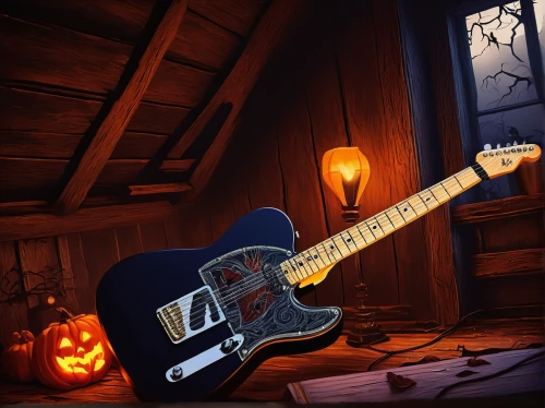 halloween background,telecaster,guitar,halloween poster,halloween wallpaper,halloween illustration,fender g-dec,halloween vector character,the guitar,painted guitar,halloween icons,halloween scene,concert guitar,fender,minions guitar,halloween pumpkin gifts,halloween banner,hallloween,retro halloween,jack o'lantern,Illustration,Realistic Fantasy,Realistic Fantasy 45
