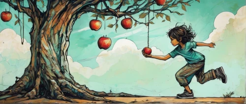 juggling,apple tree,juggler,apple harvest,picking apple,girl picking apples,woman eating apple,fruit tree,pear cognition,apple world,apple trees,juggle,peach tree,red apples,game illustration,apple orchard,apple picking,basket of apples,conker tree,apples,Illustration,Realistic Fantasy,Realistic Fantasy 23