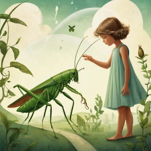 katydid,grasshopper,insects,sci fiction illustration,entomology,cicada,kids illustration,mantis,delicate insect,child fairy,mayflies,little girl fairy,children's fairy tale,insect,firefly,artificial fly,mantidae,forest beetle,green animals,locusts,Illustration,Black and White,Black and White 07