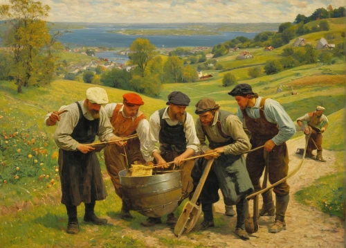 the production of the beer,workers,pilgrims,grape harvest,work in the garden,miners,threshing,forest workers,picking vegetables in early spring,the labor,farmers,bougereau,grain harvest,coddle,glean,haymaking,basket maker,foragers,salt harvesting,labors,Conceptual Art,Daily,Daily 06