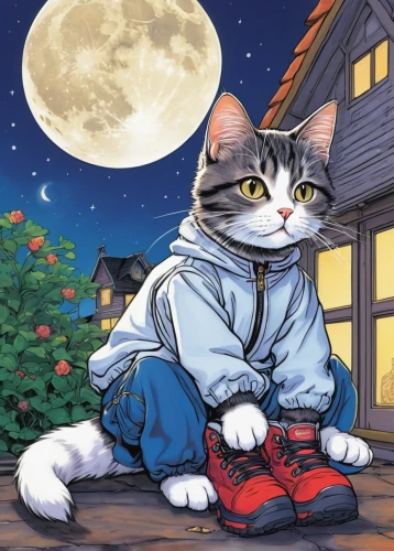 christmas cat,moon boots,calico cat,christmas picture,pajamas,cat vector,cute cat,christmas messenger,stray cat,christmas scene,christmas wallpaper,gray cat,street cat,cat image,young cat,cat resting,gray kitty,winter clothing,domestic cat,cat,Illustration,Japanese style,Japanese Style 13