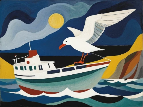 david bates,seabird,fishing trawler,fishing boat,fishing boats,sea-gull,sea birds,sea gulls,gulls,sea gull,migratory birds,bird migration,birds of the sea,seabirds,olle gill,wherry,motif,sea bird,herring gulls,flying sea gulls,Art,Artistic Painting,Artistic Painting 27