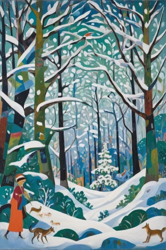 snow scene,david bates,winter forest,carol colman,winter landscape,heather winter,christmas landscape,farmer in the woods,snow landscape,woodland animals,snow trail,winter animals,winter deer,pere davids deer,forest animals,happy children playing in the forest,forest of dean,girl with dog,snowy landscape,wintry,Art,Artistic Painting,Artistic Painting 38
