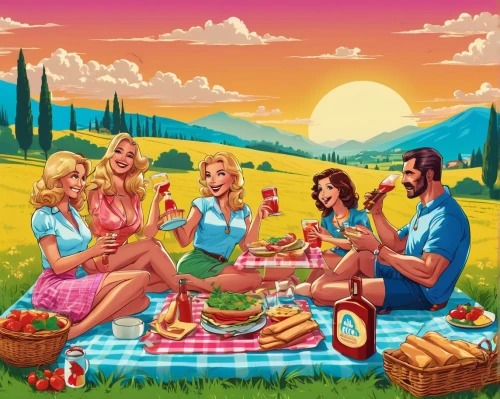 family picnic,picnic,summer icons,picnic basket,summer foods,summer clip art,summer party,last supper,holy supper,game illustration,summer bbq,barbecue,placemat,cd cover,barbeque,modern pop art,western food,bbq,food table,summer background,Illustration,Vector,Vector 19