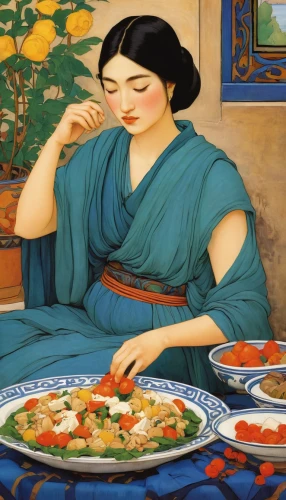 oriental painting,korean royal court cuisine,oriental girl,korean chinese cuisine,chinese cuisine,chinese art,asian cuisine,korean cuisine,oriental,vietnamese cuisine,oriental princess,congee,asian food,vietnamese food,huaiyang cuisine,chinese food,asian woman,canh chua,korean culture,rou jia mo,Illustration,Japanese style,Japanese Style 21