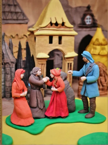 marzipan figures,christmas crib figures,diorama,puppet theatre,clay animation,miniature figures,clay figures,nativity village,nativity scene,nativity,birth of christ,prejmer,children's fairy tale,sand sculptures,play figures,birth of jesus,medieval market,fondant,wooden toys,meeple,Unique,3D,Clay