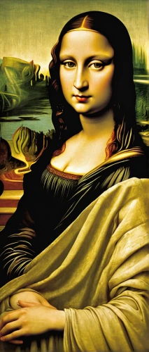 mona lisa,the mona lisa,art deco woman,botticelli,pregnant woman icon,woman holding pie,art deco background,mary-gold,gold paint stroke,cepora judith,image manipulation,background image,meticulous painting,horoscope libra,classical antiquity,cd cover,girl-in-pop-art,italian painter,hipparchia,woman drinking coffee,Illustration,Paper based,Paper Based 23