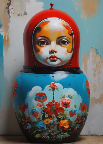 matryoshka doll,russian doll,matryoshka,cookie jar,russian dolls,painter doll,matrioshka,tea jar,honey jar,flowerpot,flower vase,diving bell,tea tin,vase,glass painting,flower pot,fishbowl,life buoy,cuborubik,tureen,Illustration,Realistic Fantasy,Realistic Fantasy 24