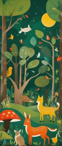 forest animals,woodland animals,cartoon forest,mushroom landscape,fairy forest,fox stacked animals,hunting scene,forest background,forest floor,animals hunting,forest fish,forest of dreams,foxes,the forest,forest landscape,children's background,forest animal,deer illustration,whimsical animals,forest,Art,Artistic Painting,Artistic Painting 28