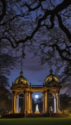 sefton park,the park at night,harrogate,schlossgarten,royal botanic garden,classical architecture,neoclassical,potsdam,kew gardens,three centered arch,marble palace,stately home,sanssouci,centennial park,three pillars,hoan kiem lake,tiergarten,gazebo,vienna's central cemetery,royal tombs,Art,Classical Oil Painting,Classical Oil Painting 01