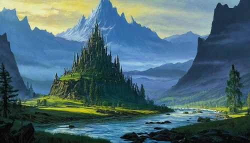 fantasy landscape,mountainous landscape,heroic fantasy,mountain landscape,mountain settlement,fantasy picture,giant mountains,northrend,elven forest,karst landscape,futuristic landscape,mountain plateau,mountainous landforms,the valley of the,mountain world,an island far away landscape,the landscape of the mountains,mountain valleys,high landscape,fallen giants valley,Conceptual Art,Fantasy,Fantasy 04