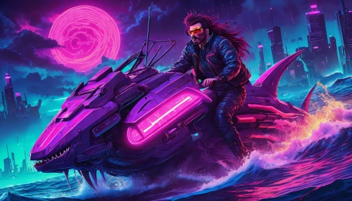 cyberpunk,dolphin rider,purple wallpaper,cg artwork,magenta,renegade,purple background,would a background,lokdepot,sci fiction illustration,purple,ultraviolet,wall,purple and pink,ride,nebula guardian,fantasy picture,dolphin-afalina,game art,game illustration,Conceptual Art,Sci-Fi,Sci-Fi 27