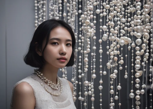 pearl necklaces,pearl necklace,pearls,water pearls,wet water pearls,asian woman,white blossom,phuquy,xuan lian,japanese woman,love pearls,janome chow,shuai jiao,chrystal,青龙菜,junshan yinzhen,jewelry（architecture）,portrait background,han thom,shirakami-sanchi,Photography,Documentary Photography,Documentary Photography 04