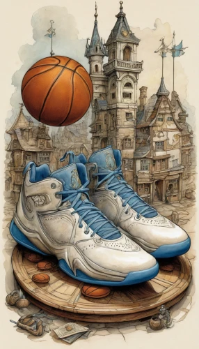 basketball shoe,basketball shoes,sports shoe,basketball autographed paraphernalia,cinderella shoe,court shoe,lebron james shoes,athletic shoe,basketball,globe trotter,sports shoes,streetball,tinker,sports equipment,old shoes,sports collectible,outdoor basketball,shoes icon,jordan shoes,woman's basketball,Illustration,Paper based,Paper Based 29