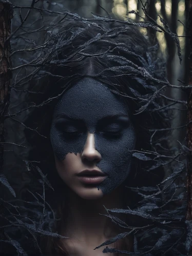 dryad,photo manipulation,mystical portrait of a girl,photomanipulation,conceptual photography,forest dark,image manipulation,undergrowth,the enchantress,withered,splintered,transience,wooden mask,dark art,faery,haunted forest,girl with tree,digital compositing,mirror of souls,gothic portrait,Photography,Documentary Photography,Documentary Photography 30