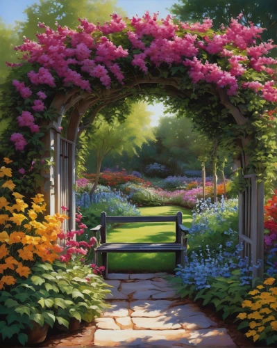 rose arch,flower garden,garden bench,summer border,floral border,meadow in pastel,garden door,springtime background,cottage garden,lilac arbor,spring garden,nature garden,spring background,botanical square frame,splendor of flowers,secret garden of venus,clove garden,flower frame,flower painting,floral frame,Conceptual Art,Daily,Daily 01