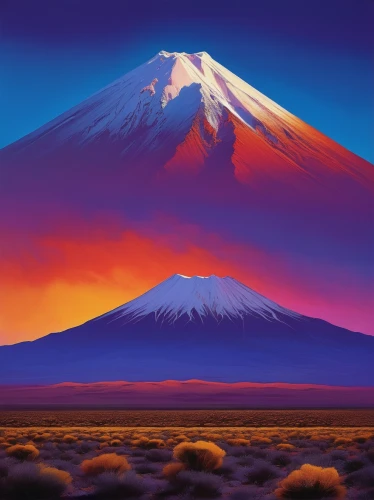 volcanic landscape,stratovolcano,purple landscape,mount taranaki,volcano,mount fuji,mt fuji,taranaki,volcanic field,desert landscape,volcanos,fuji,volcanism,volcanic,tongariro,gorely volcano,el teide,mount kilimanjaro,volcanoes,desert desert landscape,Conceptual Art,Sci-Fi,Sci-Fi 22