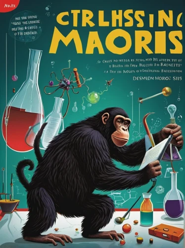 science book,cd cover,circus aeruginosus,motor skills toy,science education,book cover,marsalis,guenon,ondes martenot,primates,crab-eating macaque,cover,tabletop game,anthropomorphized animals,elephants and mammoths,barbary macaques,natural scientists,martinshorn,gibbon 5,marmoset,Art,Artistic Painting,Artistic Painting 33