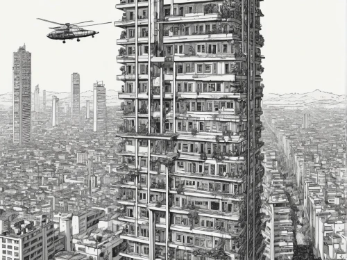 high-rises,stalin skyscraper,skyscraper,the skyscraper,urbanization,highrise,high-rise building,high-rise,skycraper,kowloon city,high rises,urban development,stalinist skyscraper,high rise,skyscraper town,kowloon,mumbai,destroyed city,skyscrapers,tower of babel,Illustration,Black and White,Black and White 16