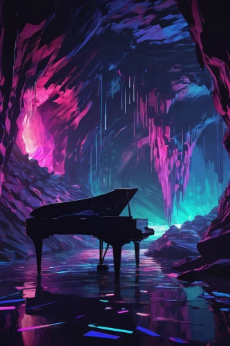 piano,grand piano,pianist,the piano,pianos,ice cave,cave,piano player,digital piano,electric piano,jazz pianist,concerto for piano,piano notes,musical background,cave on the water,symphony,play piano,orchestra,orchestral,glacier cave,Conceptual Art,Daily,Daily 21