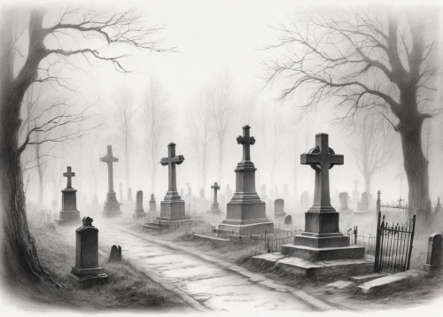 grave stones,tombstones,gravestones,graveyard,old graveyard,burial ground,graves,cemetary,life after death,forest cemetery,cemetery,resting place,halloween illustration,halloween background,coffins,memento mori,dead end,old cemetery,mortality,jew cemetery,Illustration,Black and White,Black and White 35