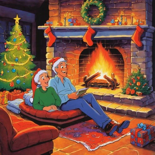 christmas fireplace,retro christmas,yule log,christmas scene,christmas picture,christmas wallpaper,father christmas,christmas room,christmas mood,christmas motif,christmas icons,children's christmas,christmas time,christmas,scandivian christmas,seasons greetings,santa and girl,santa claus,christmas greetings,x-mas,Illustration,Children,Children 01